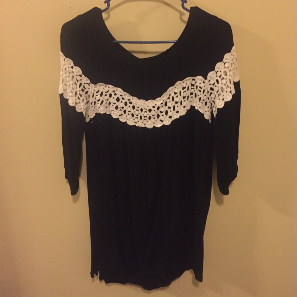Impressions small black and cream dress used